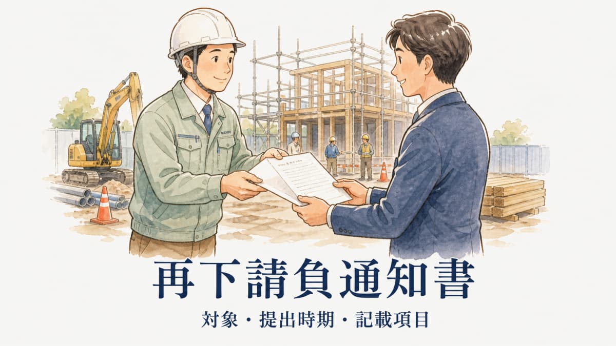 再下請負通知書の書き方|対象・提出時期・記載項目【2026年版】