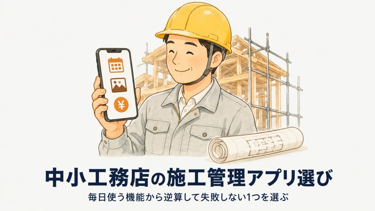 施工管理アプリの選び方:中小工務店向け機能比較と導入手順【2026年版】