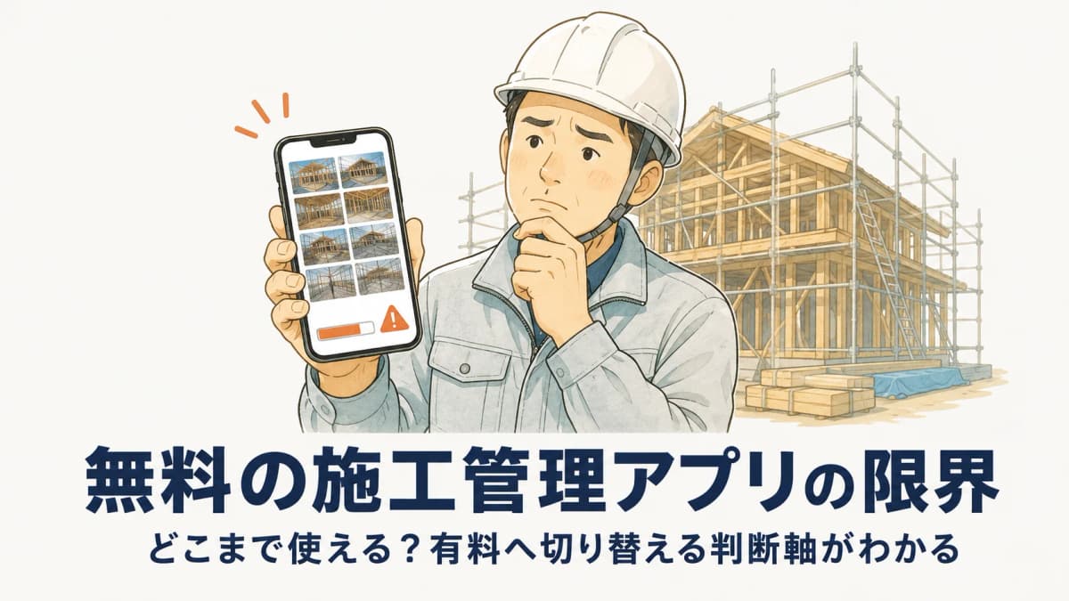 無料の施工管理アプリでどこまでできるか:機能の限界と有料移行の判断軸【2026年版】