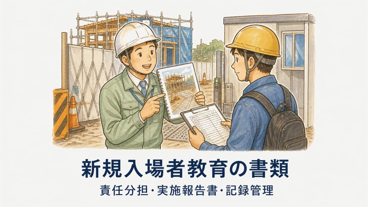 新規入場者教育の書類の書き方|実施報告書の項目と記録管理【2026年版】