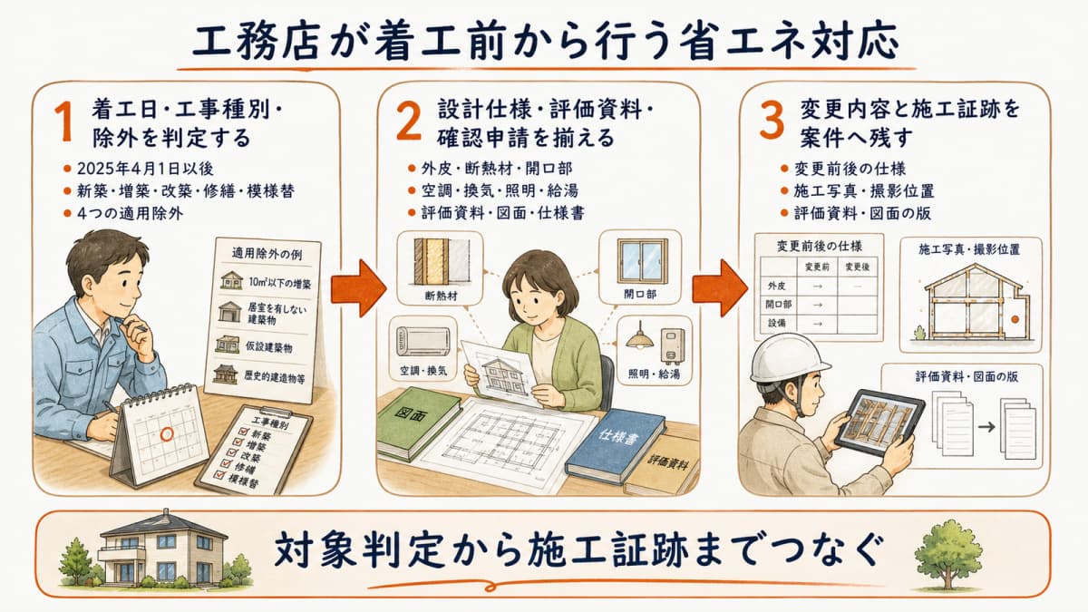 対象判定・仕様資料・施工証跡をつなぐ3ステップ