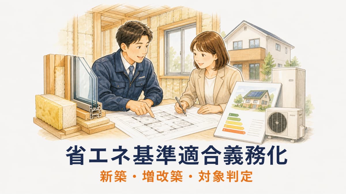 省エネ基準適合義務化を解説|新築・増改築の対象判定【2026年版】