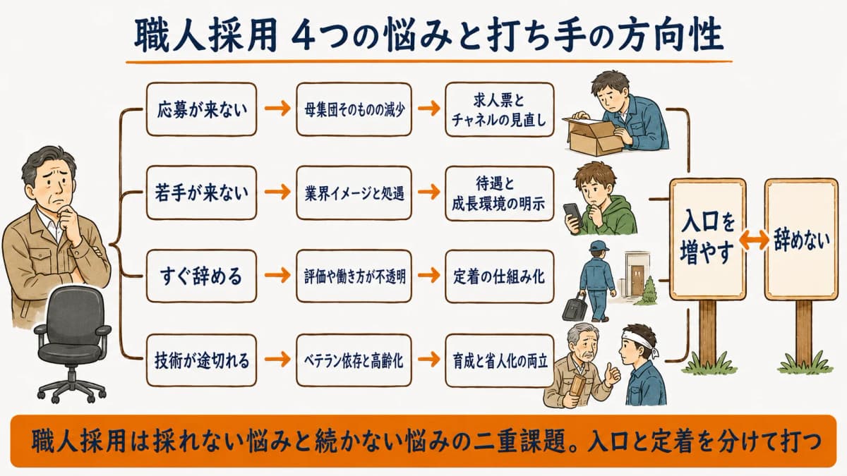 職人採用の悩みと打ち手の全体像