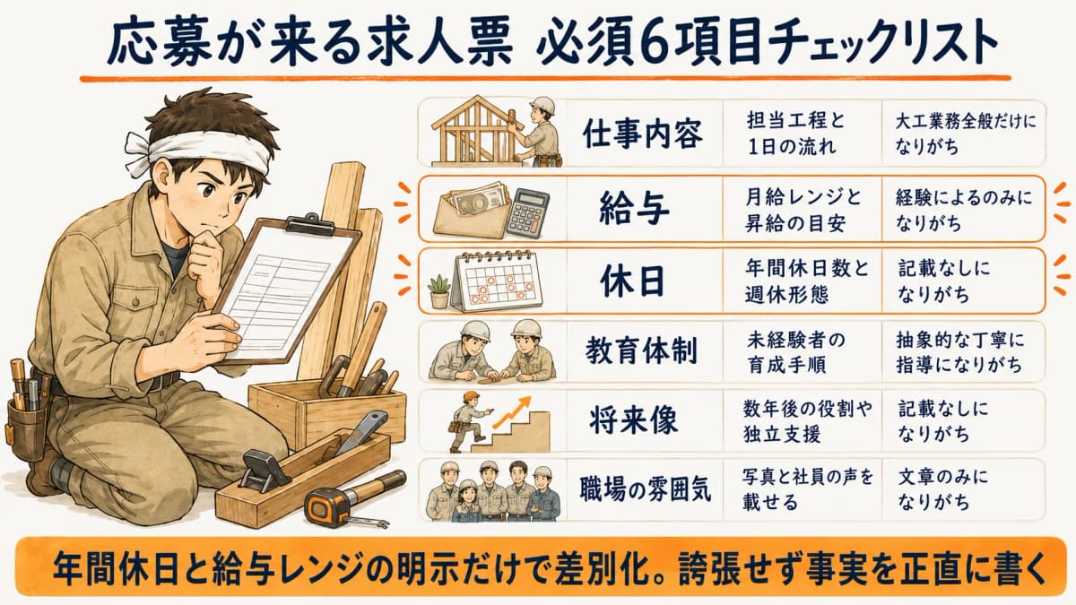 応募が来る求人票の必須項目チェックリスト