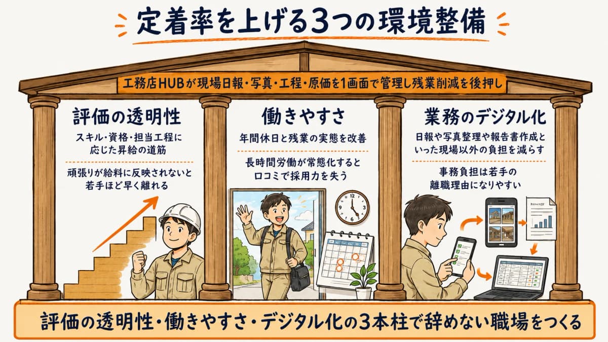 定着率を上げる3つの環境整備
