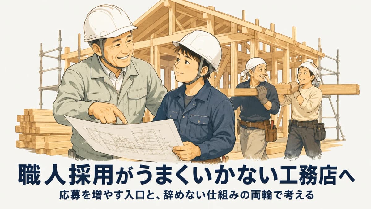 職人採用がうまくいかない工務店へ:応募が来る求人と定着の仕組み【2026年版】