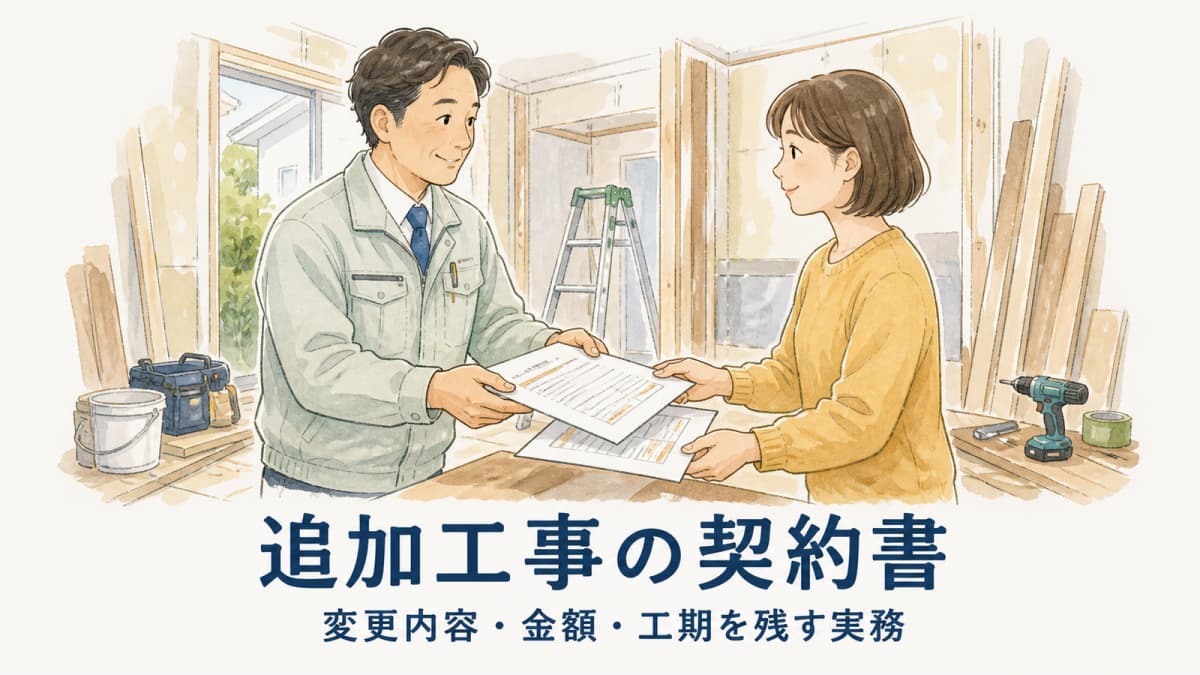 追加工事の契約書の書き方|変更内容・金額・工期を残す実務【2026年版】
